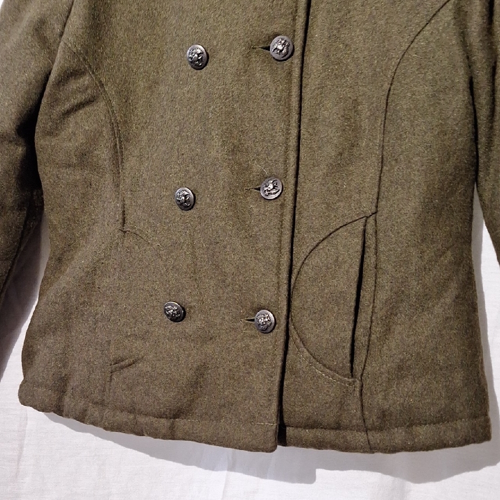 Wool Double-Breasted Pea Coat, Cropped, Members brand Sz 8 NWOT - Picture 4 of 12